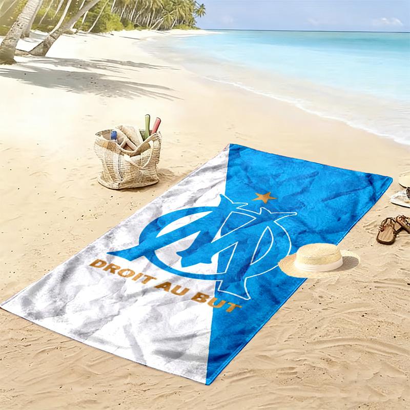Olympique de Marseille Print Beach Towel, Large Soft Quick Dry Towel for Beach Camping Swimming