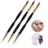 3Pcs Dual-ended Nail Brush Acrylic Nail Art Brushes Professional Gel Nail Polish Liner Flower Painting Drawing Manicure Tools