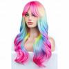 HAIRJOY Синтетические парики Радужный Омбре Длинный волнистый парик для женщин с челкой Цветные омбре Костюмные кудрявые парики