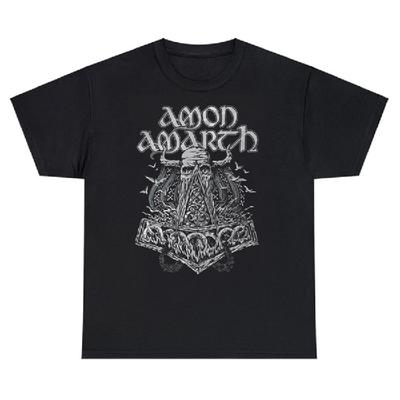 Amon Viking Horses Black От Amarth Крутая футболка Молодежная одежда Уличная одежда Y2Y Уличная одежда Харадзюку Легкая футболка