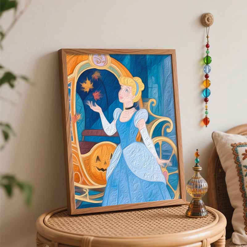 Disney Тыква-карета Золушки осенние листья цифровая масляная живопись набор для рисования своими руками домашний декор