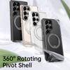 360°Rotating Stand Magnetic Phone Case For Samsung Galaxy S25Ultra S25Plus S25 Luxury Metal Bracket Shockproof Protective Cover