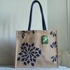 Jute Shopping Bag Eco Shopper Beach Bag SRBG-24 Flower Fiesta