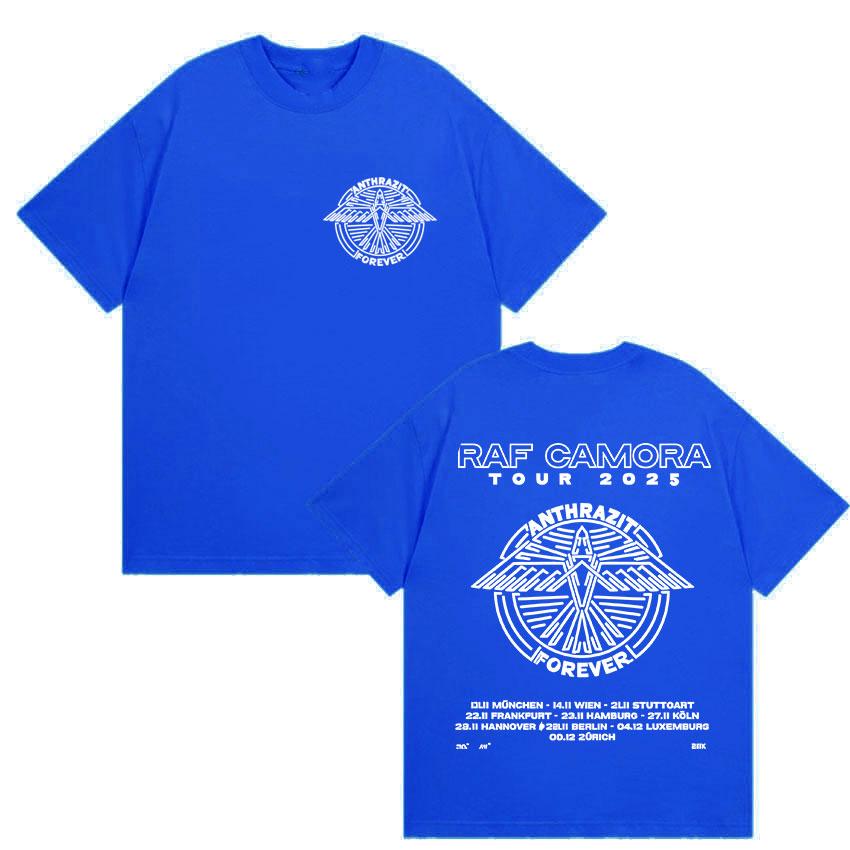 Мерч тура рэпера Raf Camora 2025 Мужская хип-хоп футболка оверсайз из хлопка Футболки в ретро-стиле Готическая модная футболка Уличная одежда