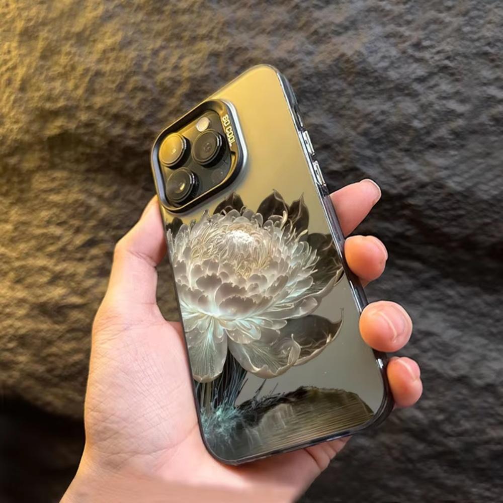 Flower Phone Case For iPhone 11 Funda iPhone 13 16 Pro Max 14 15 12 16promax 15promax 14promax 13promax Soft IMD Matte Cover