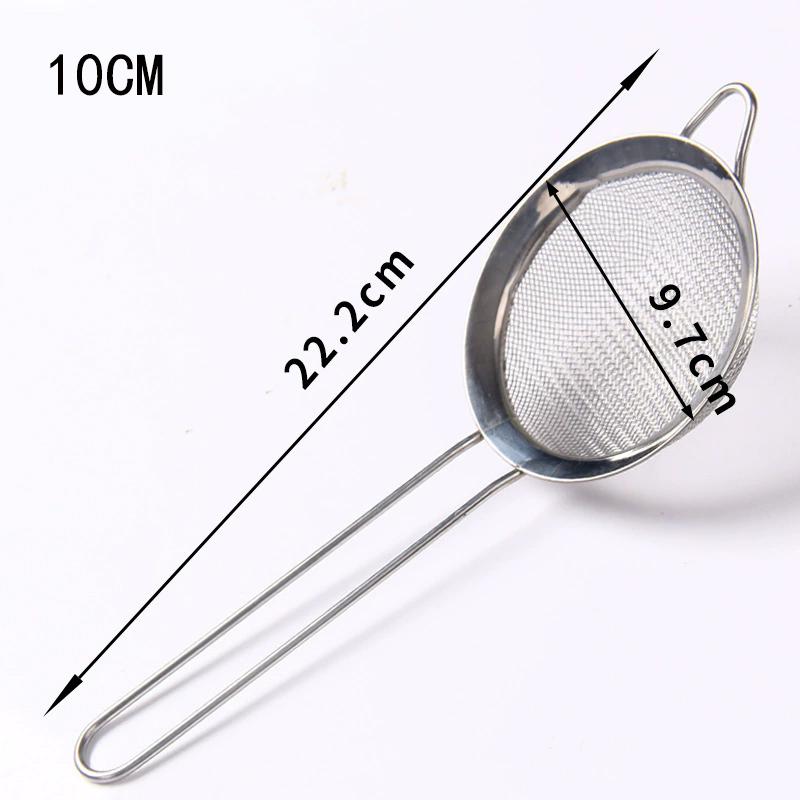 1PCS Stainless Steel Fine Mesh Food Strainer Sifter For Baking With Handle Flour Sieve Sifter Juice Soy Milk Baking Kitchen Tool