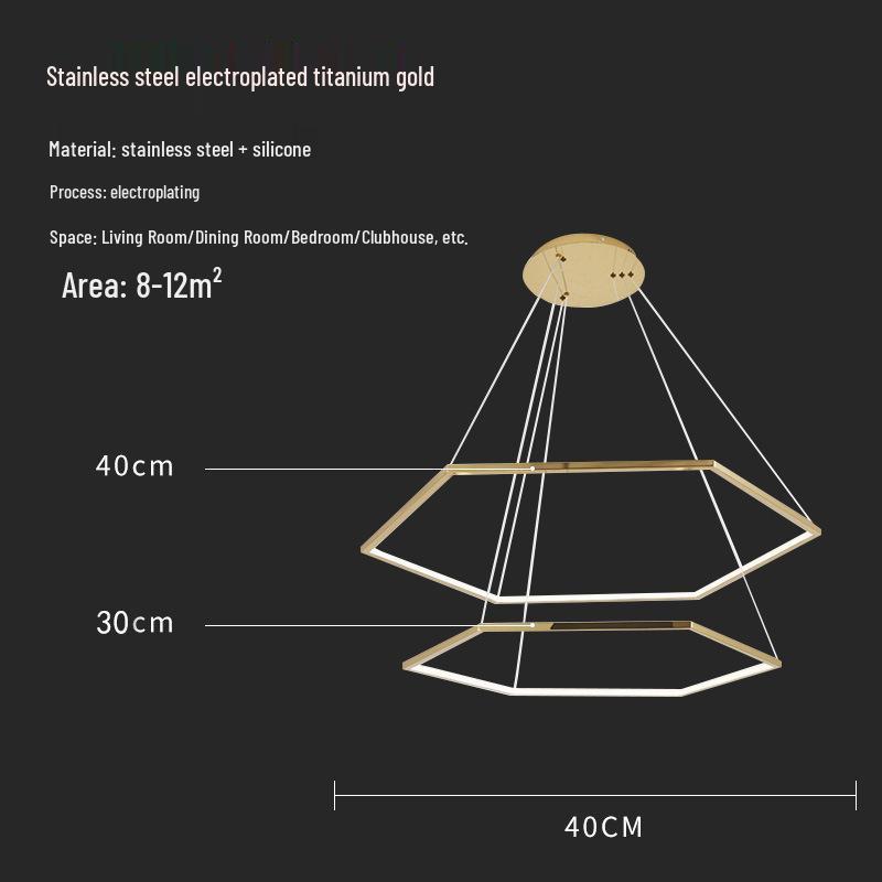 Luxury Hexagonal Pendant Light for Living Room, Dining, or Store - Modern, Creative Stainless Steel Fixture