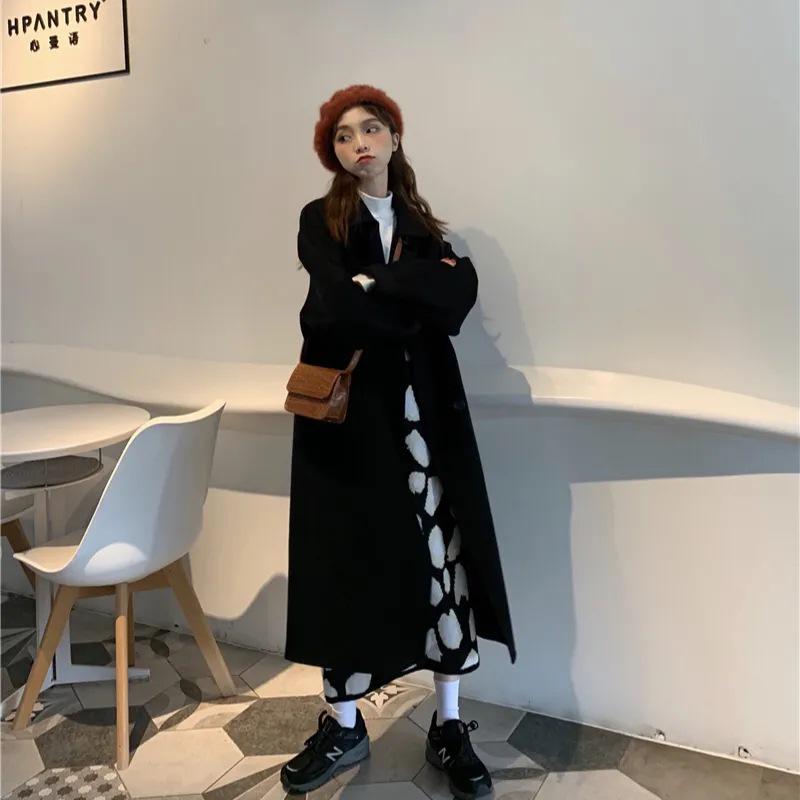 2023 Women's Korean Wool Coat: Mid-Length, Loose, Versatile, Trendy for Autumn and Winter.