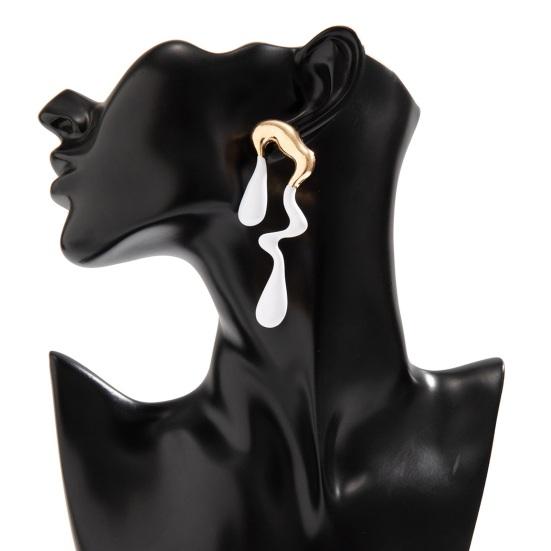 1 Pair Women Earring Irregular Liquid Water Long Earrings