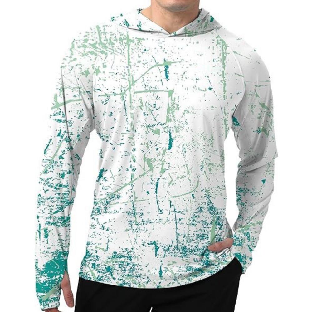 Summer quick-to-finger sun-protection fishing suit, UV-resistant long-sleeve hooded fishing suit