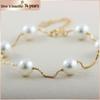 Элегантный Модный Браслет из серебра 925 пробы с жемчугом из ракушки для подарков на Рождество и День святого Валентина