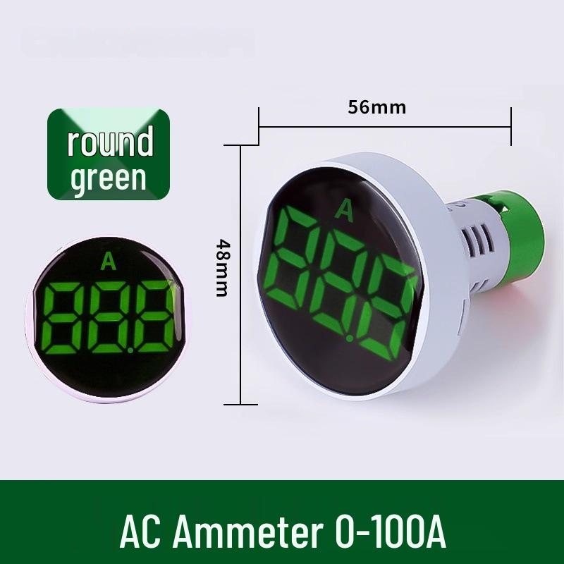 22mm Dual Display LED Voltage Current Frequency Meter - Round/Square