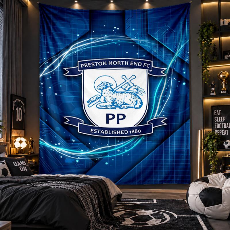 Wall Hanging Tapestry Preston North End Football Print Cloth for Living Room Bedroom Home Decor