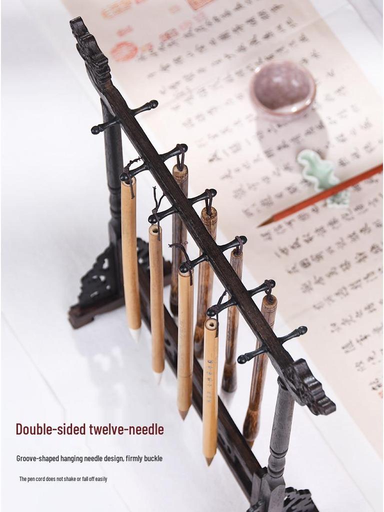 Подставка-держатель для кистей и ручек для каллиграфии из массива дерева для начинающих