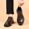 Роскошные туфли из натуральной кожи на шнуровке, черные модельные туфли, мужские туфли-оксфорды с толстой подошвой для мужчин, мужская повседневная обувь