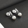 Elegant Non-Pierced Zircon Pearl Clip-On Earrings for Women - Trendy and Stylish Accessory