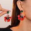 Серьги-капли с эмалевыми цветами в корейском стиле для женщин, серьги-подвески с кристаллами, аксессуары для вечеринок