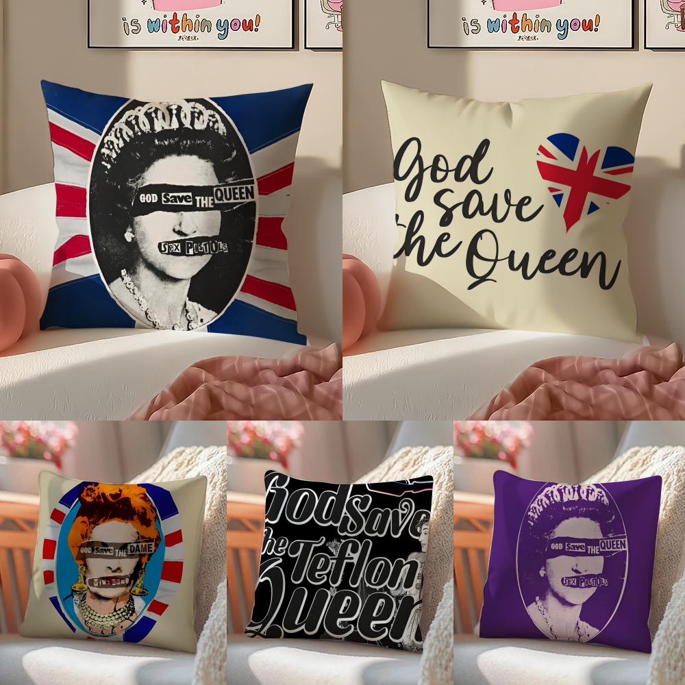 Italian Fashion Brand SSave the Queen Cushion Cover Pillowcase Short Plush Invisible zipper Room Sofa Cushion Cover
