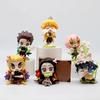 Набор из 6 милых фигурок Demon Slayer, Цветок Рождения 9 см, аниме-персонажи Незуко и Танджиро, ПВХ, подвижные настольные украшения