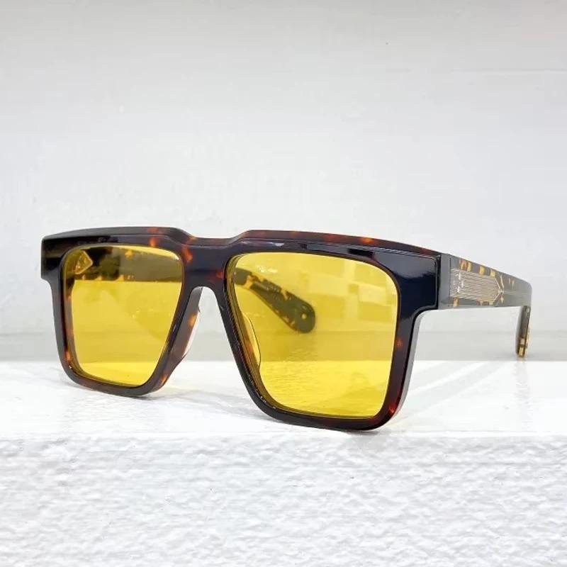 Большие квадратные дизайнерские японские солнцезащитные очки, классические уличные мужские очки из ацетата Uv400 с футляром