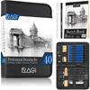 42 Professional Pencils, Pastel Crayons, Graphites and Charcoals, Art Set for Drawing, Sketching and Shading