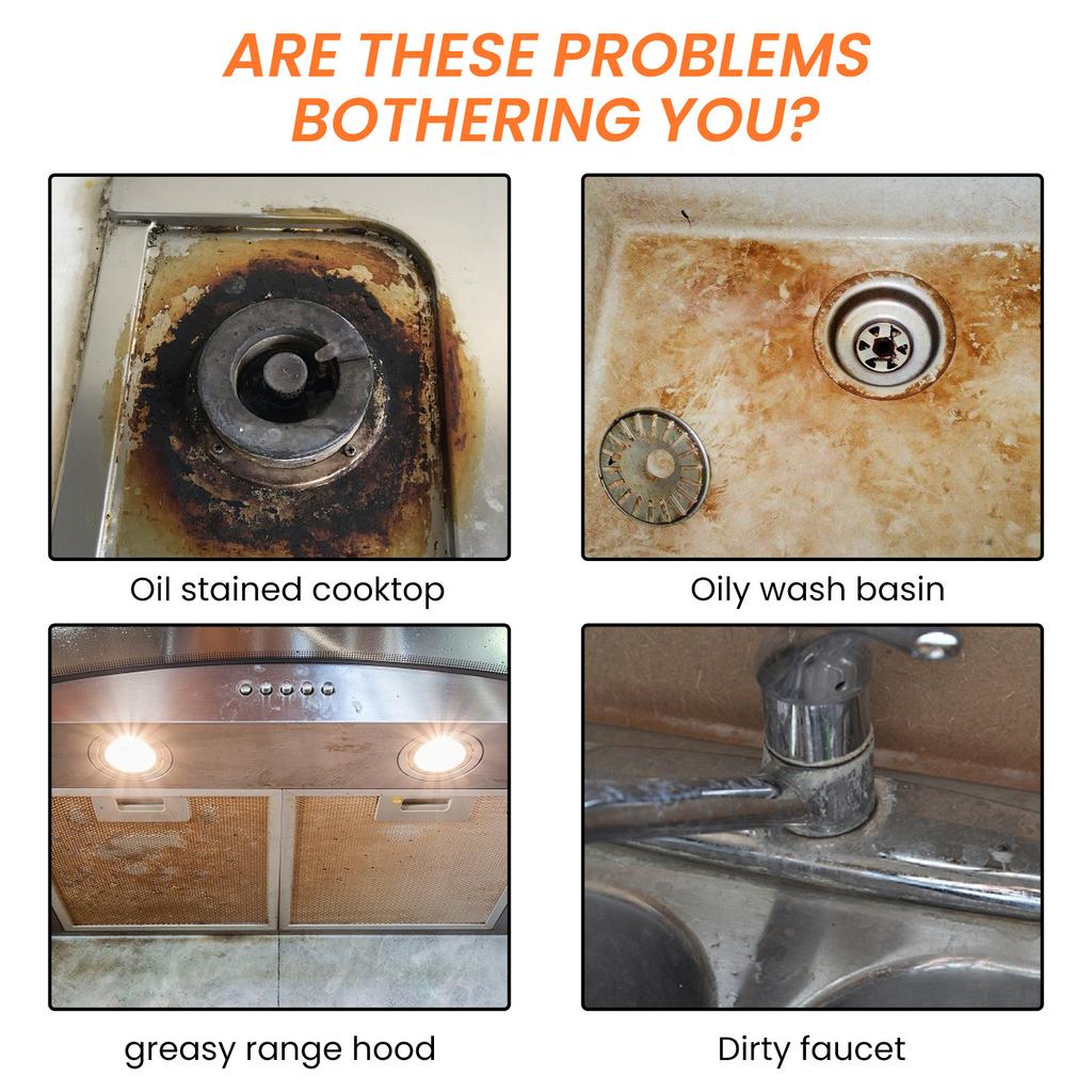 Kitchen Degreaser Spray Heavy Duty Oil Stain Remover for Stove Range Hood Sink Counter Cleaning 100ml