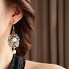 Exquisite Vintage Earrings Pearl Pendant Chinese Style Earrings Cloisonne Drop Earrings Hanfu
