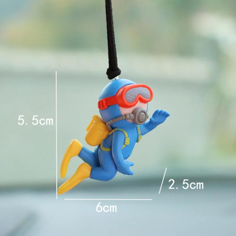 Автомобильные мультяшные украшения Кит Серфинг Дайвер Автомобильное зеркало заднего вида Авто Подвеска Аксессуары для интерьера Детали украшения