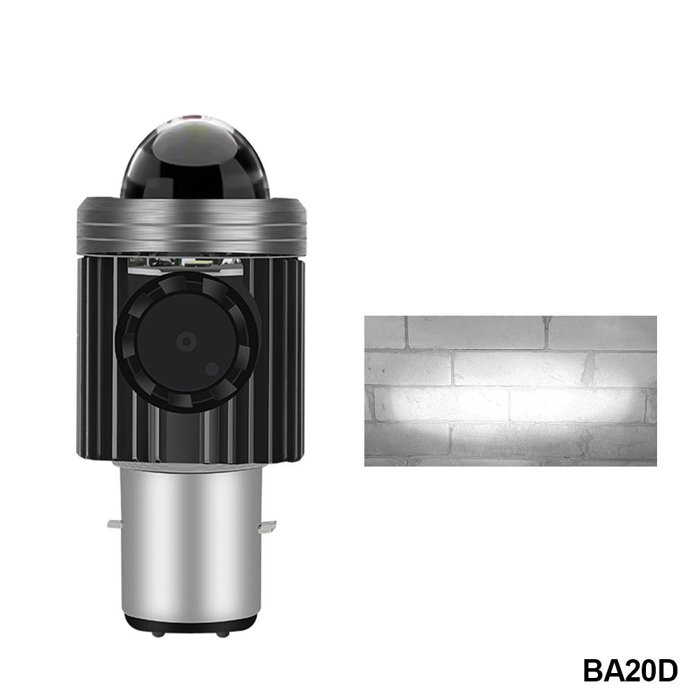 Motorcycle LED Headlight with Cooling Fun H4 BA20D High Low Beam Scooter Motorbike Headlamp Super Bright Light Front Lamp