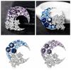Rhinestone Inlay Brooch Pin Alloy Decor Badge Fashion Lapel Ornament  Gift