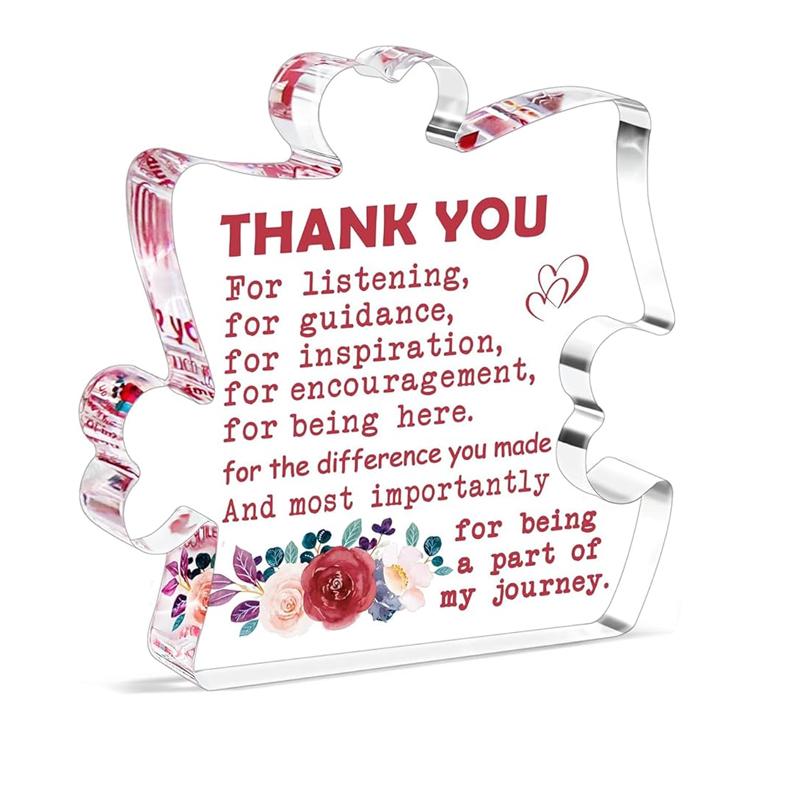 Gifts for Women Thank You Acrylic Plaque and Mini Funny Positive Chick Crochet Handmade Cute Gifts