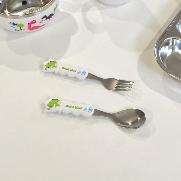 Детский набор корректирующих палочек для еды Cool Dino Level 1 + ложка + вилка, белый, ложка + вилка + корректирующие палочки