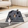 Felt Cat Tunnel with Peek-a-Boo Holes Foldable Large Interactive Cat Play Mat Hideaway Cave Indoor Cats Enrichment Activity Mat Exercise Peekaboo Toy
