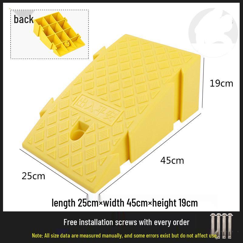 Car Curb Ramp: Plastic Step Pad for Sill, Edge, or Slope, Ideal for Uphill Climbing and Speed Bump Triangle Pad