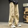 Осенне-весенние брюки-карго, широкие свободные прямые однотонные уличные брюки в стиле хип-хоп с несколькими карманами на шнурке