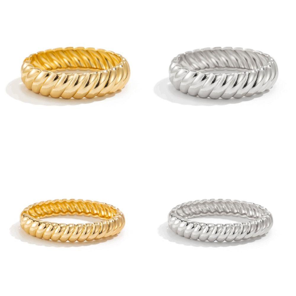 Толстый браслет с текстурой нити золото серебро женский ручной браслет ретро пружинный браслет мужчины женщины