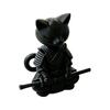 3D-печатная фигурка кота-самурая, держащего длинный меч, статуэтка черного кота, мультяшное животное, украшение для дома и офиса, подарки для любителей кошек