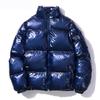 Glossy Padded Jacket Men Loose Parka Hip Hop Streetwear Thick Windbreaker Winter Warm Coat Stand Collar Outerwear Men's Clothing