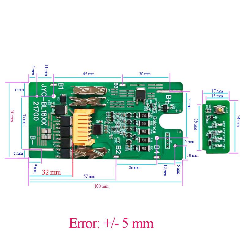 BL1880 10x21700 Для MAKITA 18V Li-ion Корпус аккумулятора BMS PCBA Плата схемы балансировки Зарядки Корпус Коробка Литиевый BL1830 Корпуса