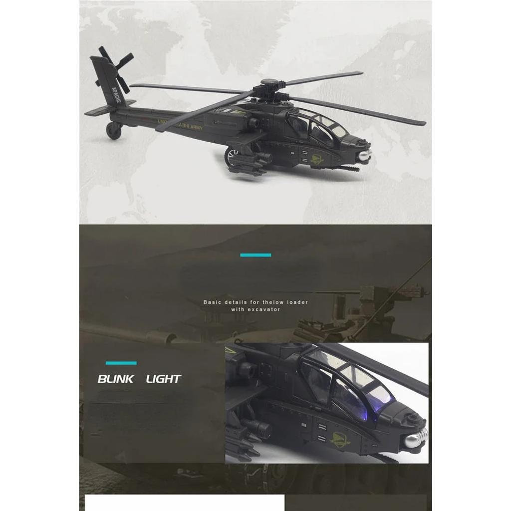 Модель вооруженного вертолета Apache Акустооптическая Модель военного самолета Игрушка Украшение Подарок FJ16