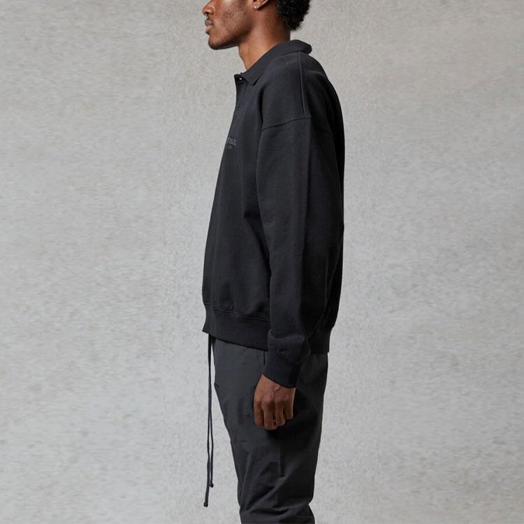 Fear of God Essentials FW20 Long Sleeve Polo Shirt 'Black' Men's FOG-FW20-362