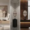 Freestanding Face Sculpture Black Stand Tabletop Decor Textured