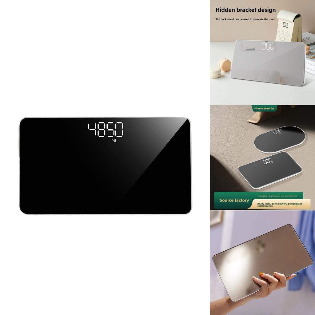 Mini Mirror Digital Body Weight Scale With Usb Charging For Dorm Room And Household Use