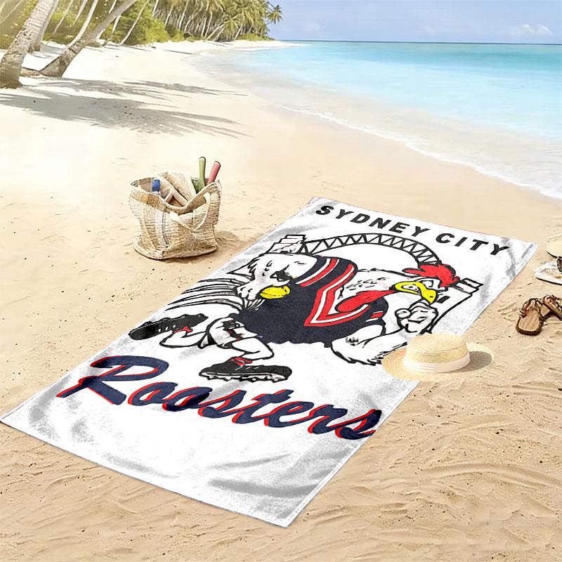 Sydney Roosters Legacy Print Beach Towel, Large Soft Quick Dry Towel for Beach Camping Swimming