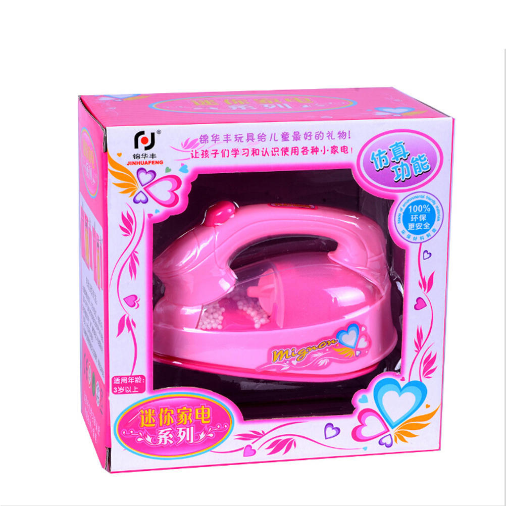 Plastic Pink Simulation Mini-Iron For Kids Pretend Play House Novelty Toy