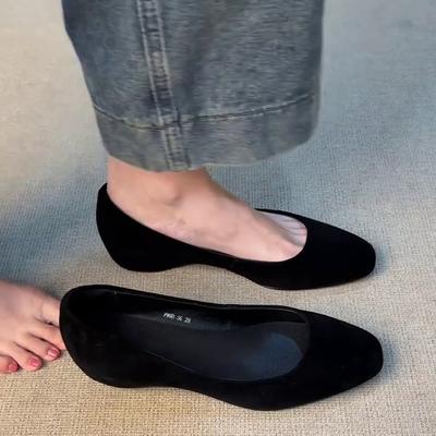 Версия из овчины~ Осенняя верхняя одежда для работы, простой темперамент, круглый носок, внутренняя платформа, универсальная мягкая подошва, женские неглубокие моу для общежития