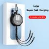 3 In 1 Retractable Usb 100W Cable Fast Charging And Data Micro Usb Type C For Iphone Android Phone Xiaomi Huawei OPPO