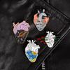 Heart Series Cartoon Alloy Brooch: Creative and Trendy Love Heart Pin