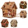 Plymagic DIY Pearl Art - Christmas Collection, 3D Wooden House Rhinestone Diamond Painting Kit with Pearl Beads