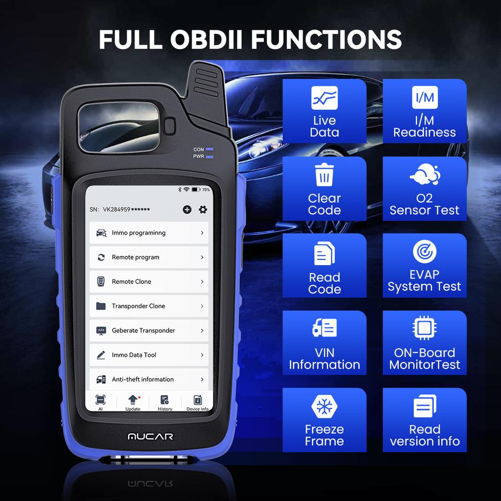 MUCAR KEY581 Key Programmer DOIP Professional CE Certified Immobilizer Matching Key Programming for All Car Key Programming Tool